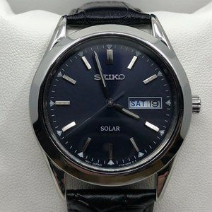 Rare Vintage Blue Seiko Solar Men's Watch SNE049